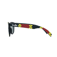 Thumbnail for Side view of snake print sunglasses with an anti-slip material, polarized lenses, and 100% UVA/UVB protection