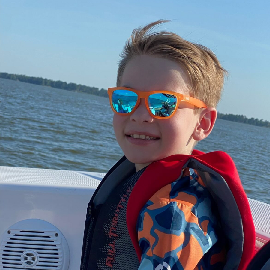 Chillin Like A Villain — Vibrant Orange Frame Sunglasses For Kids