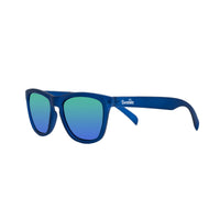 Sunnies kids sunglasses in a transparent blue frame with reflective blue polarized lenses