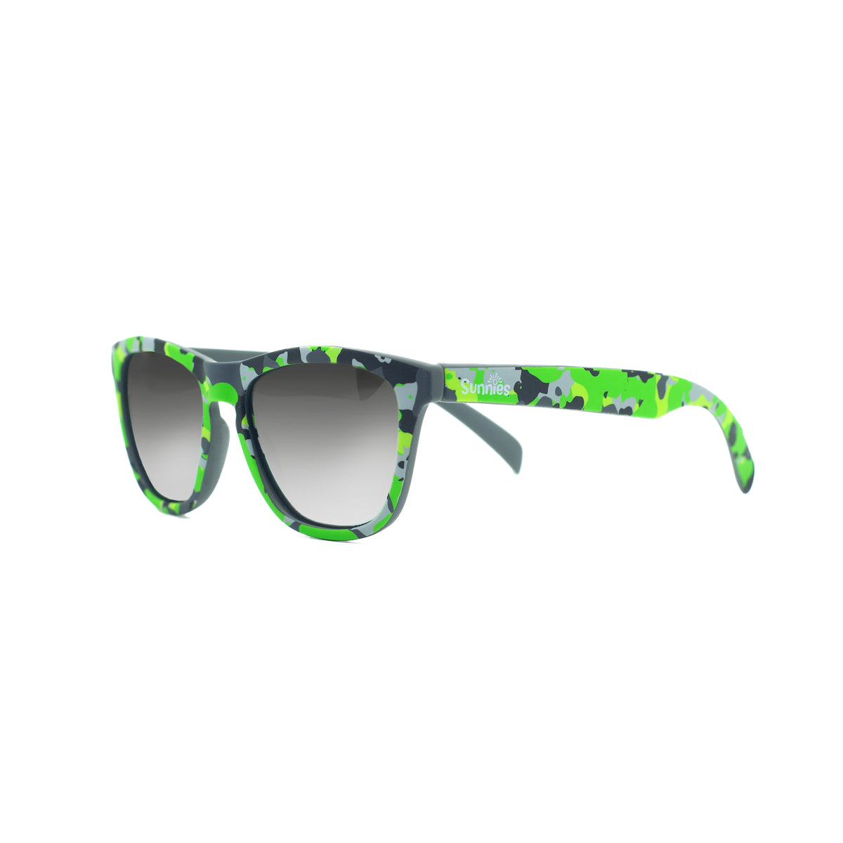 Sunnies kids polarized sunglasses in a green cam print