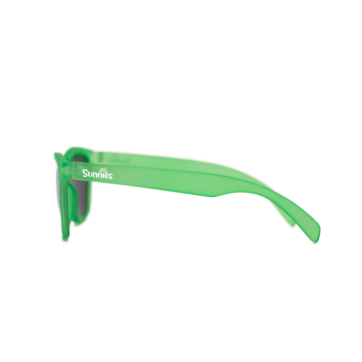 Side view of green sunnies polarized kids sunglasses