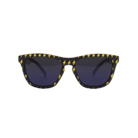 Thumbnail for Front view of sunnies kids sunglasses in a lightning bolt print with non-reflective black polarized lenses