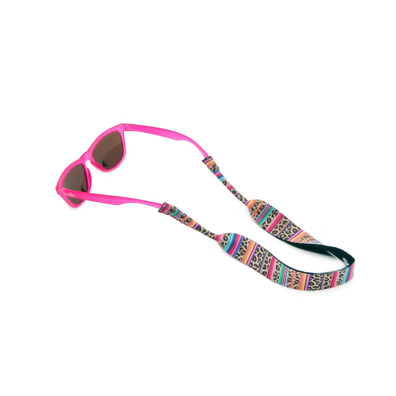 Kids sunglass leash attached to a pair of sunnies kids polarized sunglasses