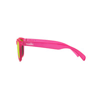 Thumbnail for Side view of kids sunglasses with a pink transparent frame