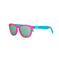 Sunnies kids sunglasses in a two tone frame with a hot pink front and turquoise sides