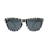Front view of zebra print polarized kids sunglasses by Sunnies Shades.
