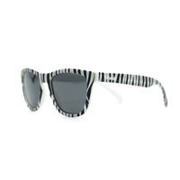 Thumbnail for Zebra print kids sunglass with non reflective black lenses with polarized lenses and 100% UVA/UVB protection